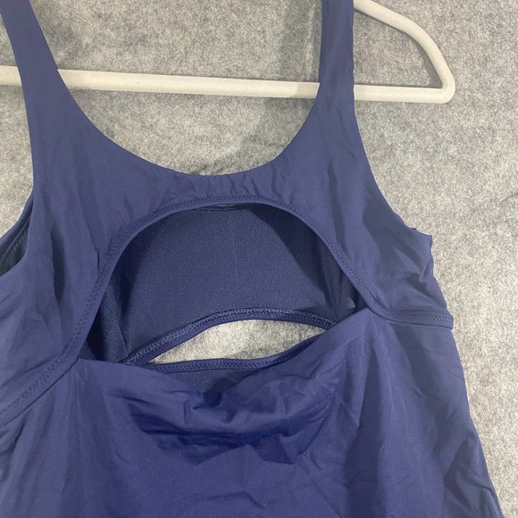 Athleta Tankini Top Small Navy Blue Mod Block Cutout Swim Tank - Picture 5 of 11